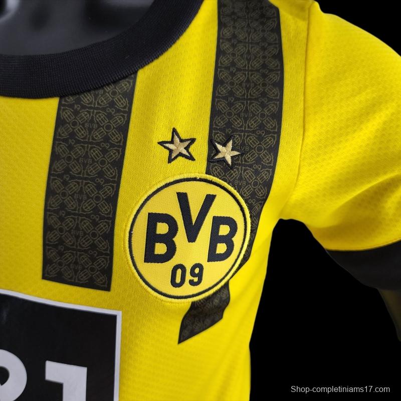 22/23 Kids Kit Dortmund Home SIZE16-28 Soccer Jersey