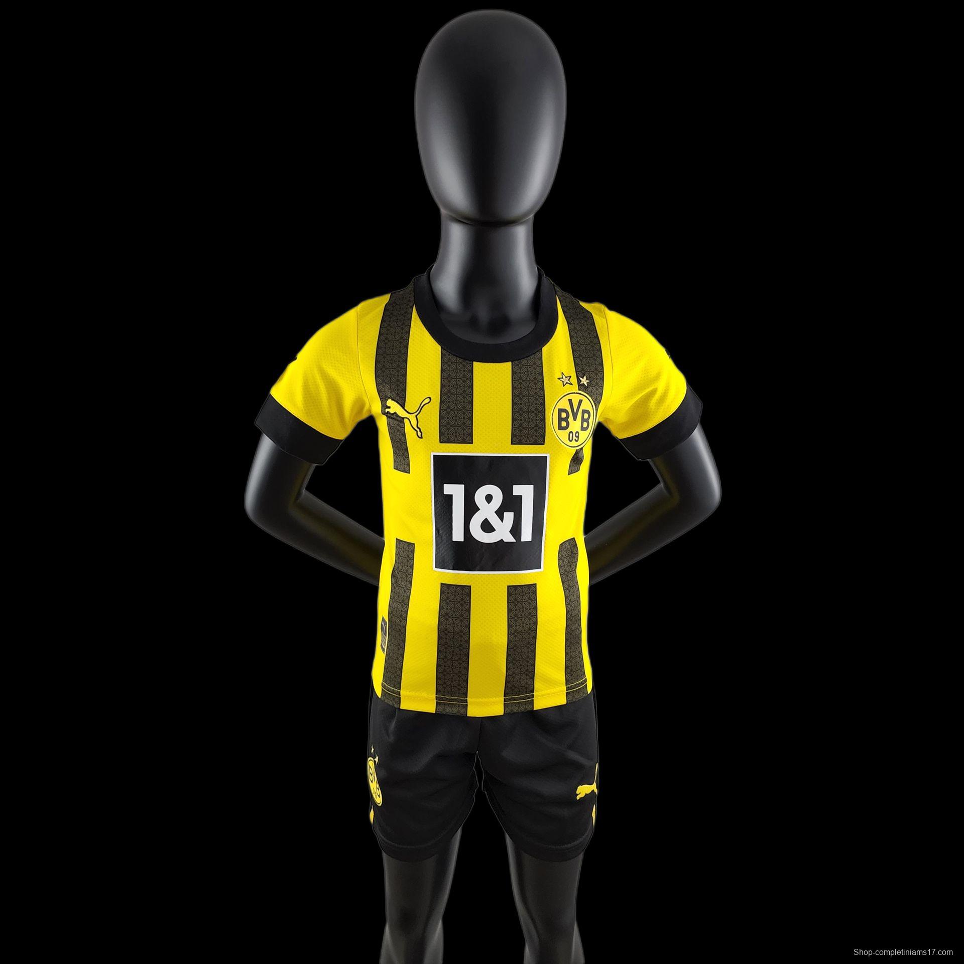 22/23 Kids Kit Dortmund Home SIZE16-28 Soccer Jersey