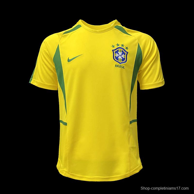 Retro 2002 Brazil Home Soccer Jersey