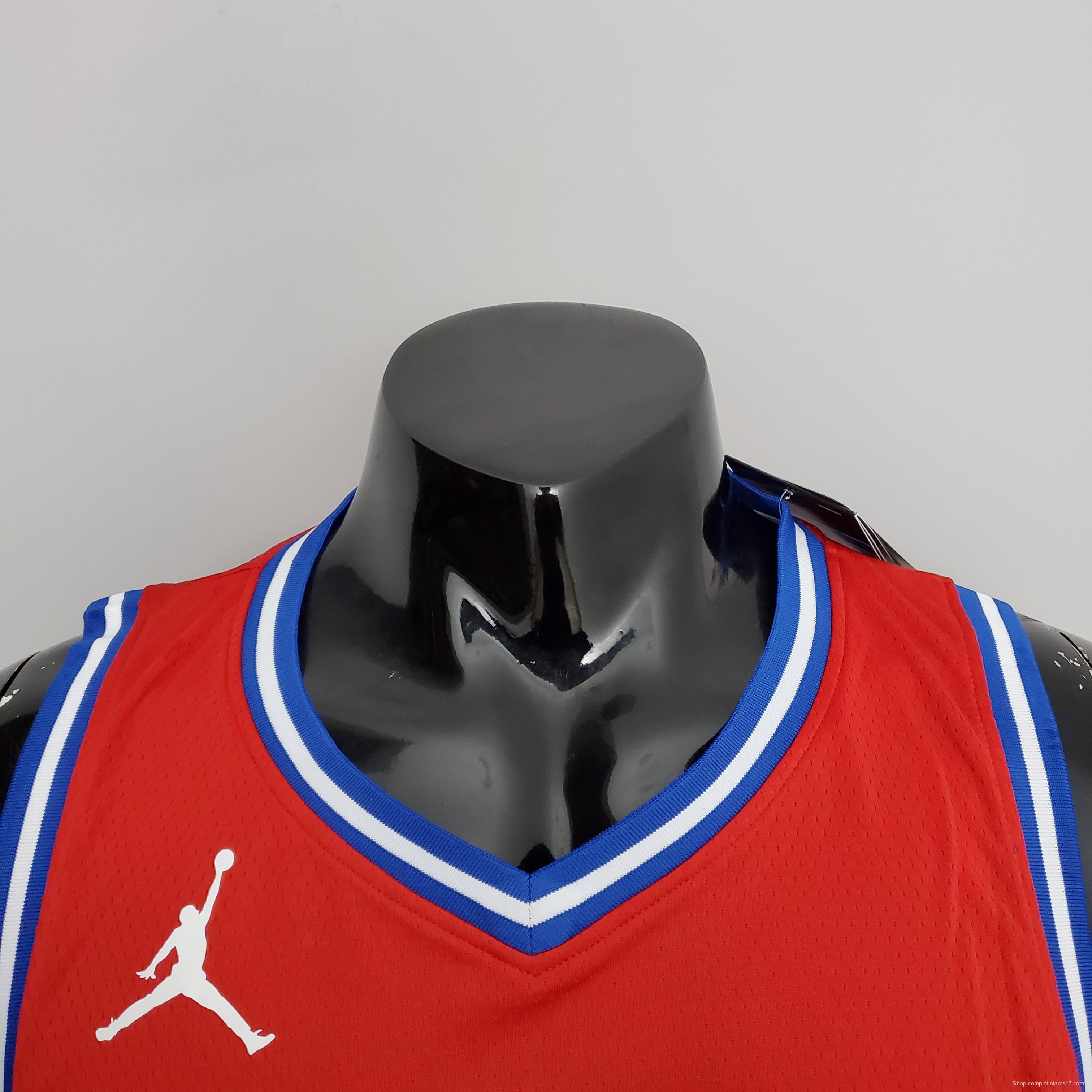 NBA 76ers Harden #1 V-Neck Red