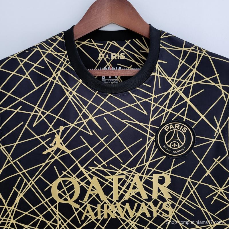 22/23 PSG Training Jersey Black And Gold Line