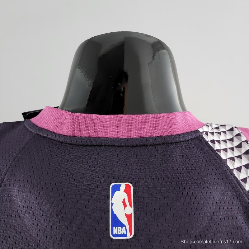 Minnesota Timberwolves EOWAROS#1 Black And Purple NBA Jersey