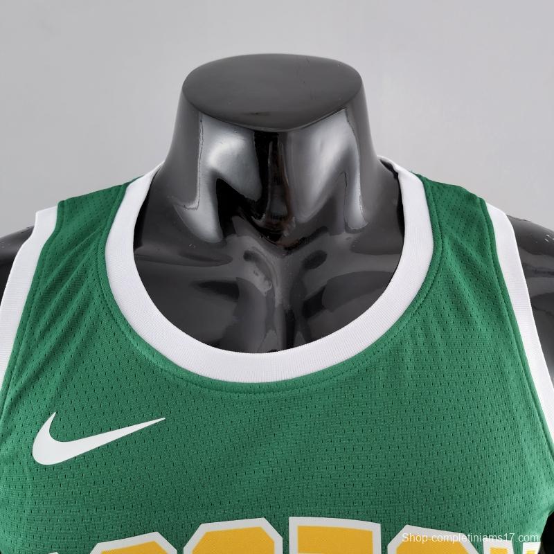 Boston Celtics IRVING#11 Green Gold NBA Jersey