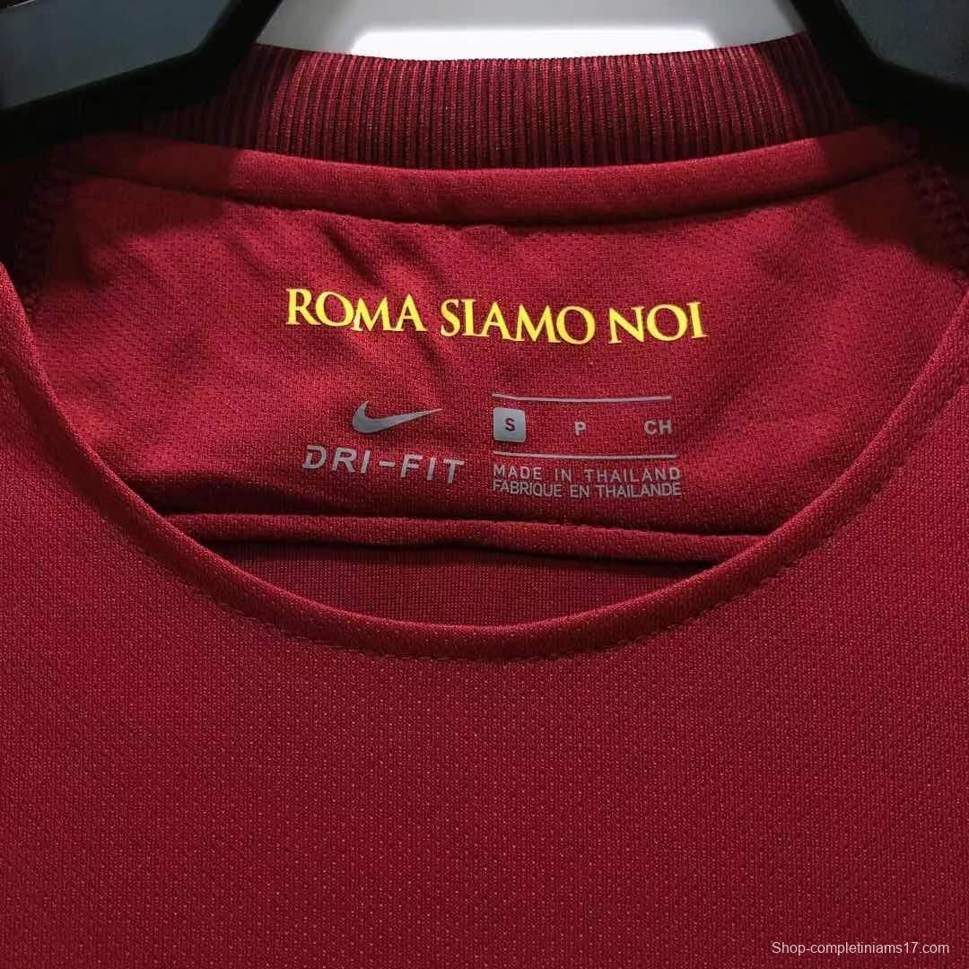 Retro 17/18 Roma Home Soccer Jersey