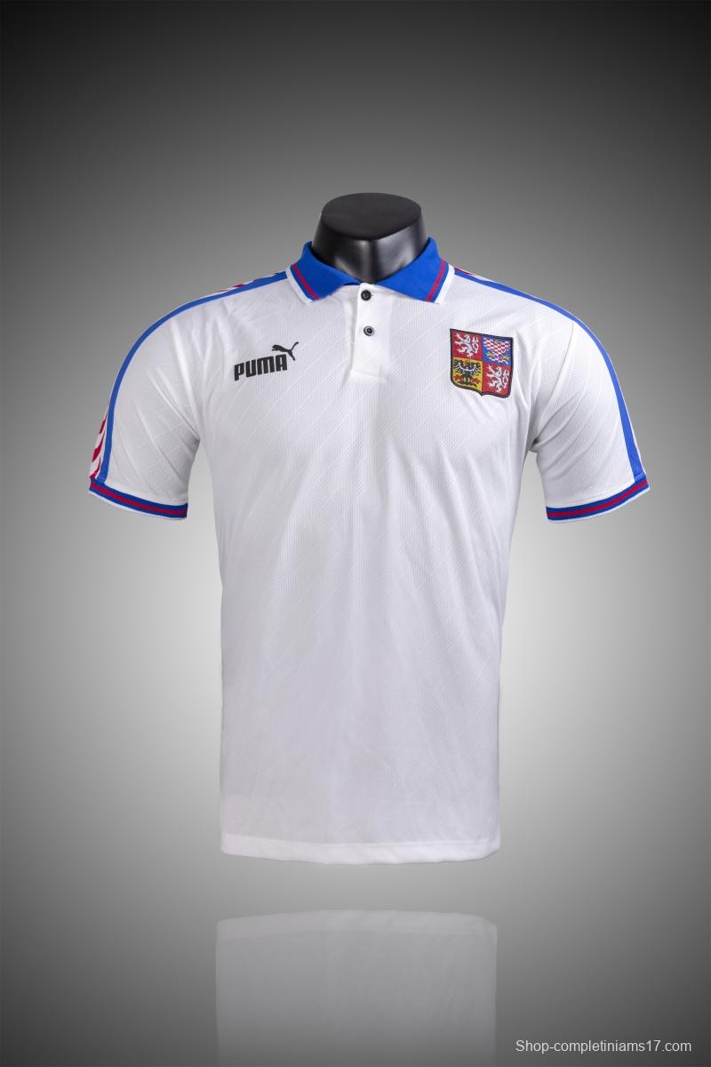 Retro 1996 Czech Republic  Away Soccer Jersey