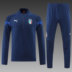 2022 Italy Navy Half Zipper Tracksuit