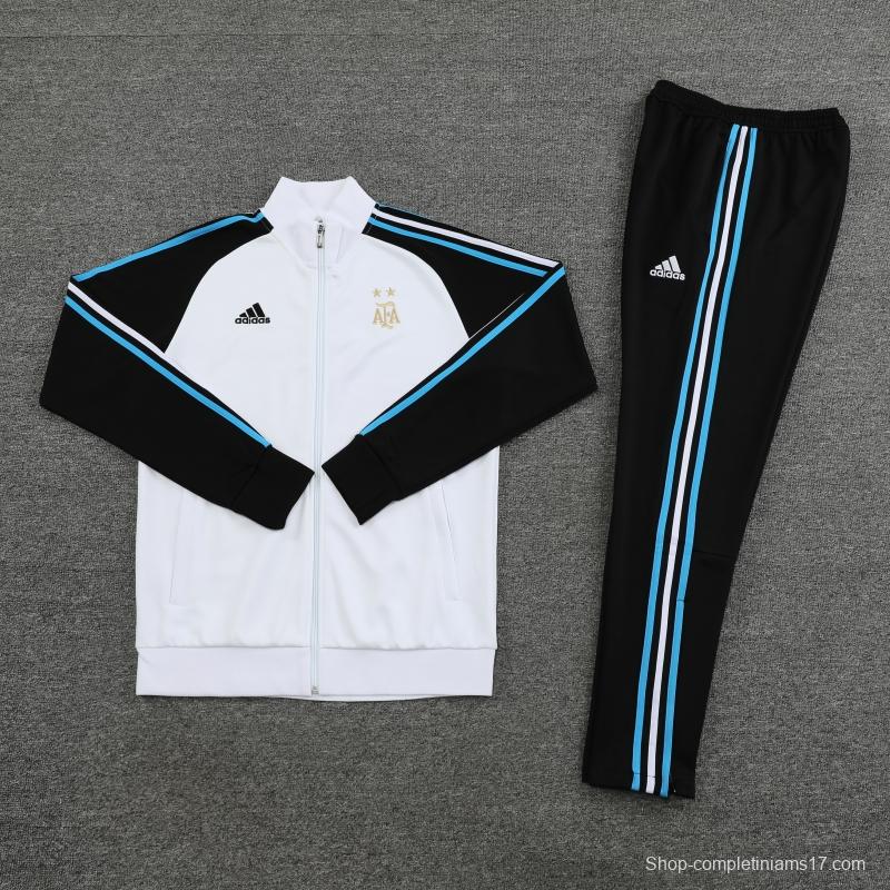 2022 Argentina White Full Zipper Tracksuit