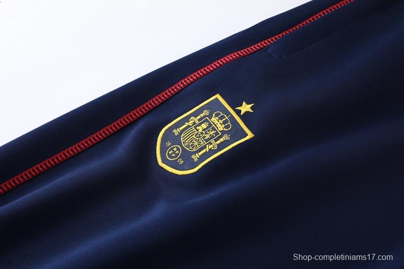 2022 Spain Navy Full Zipper Tracksuit