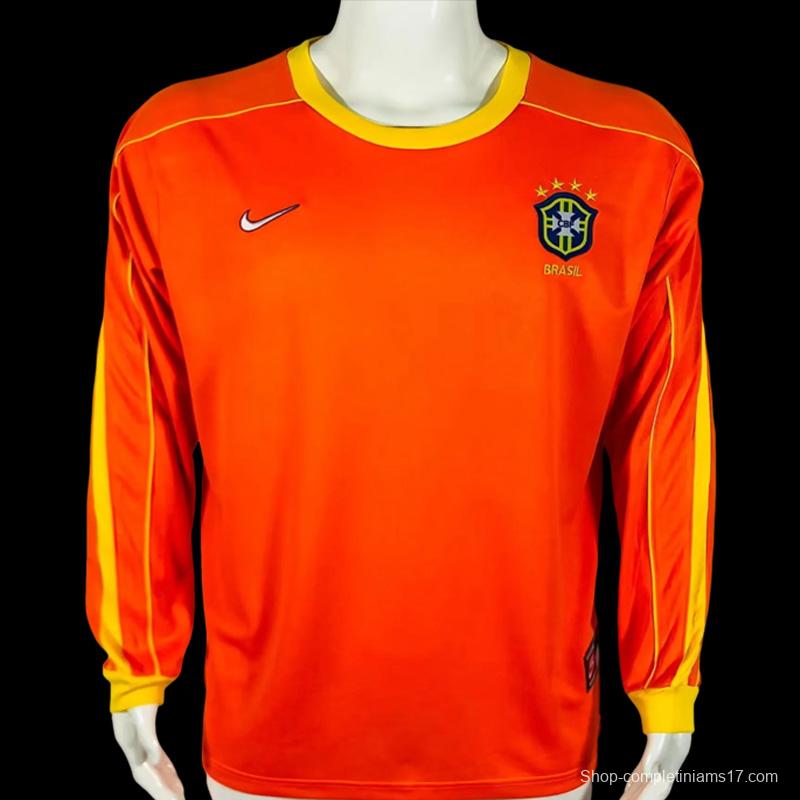 Retro 1998 Brazil Goalkeeper Orange Jersey