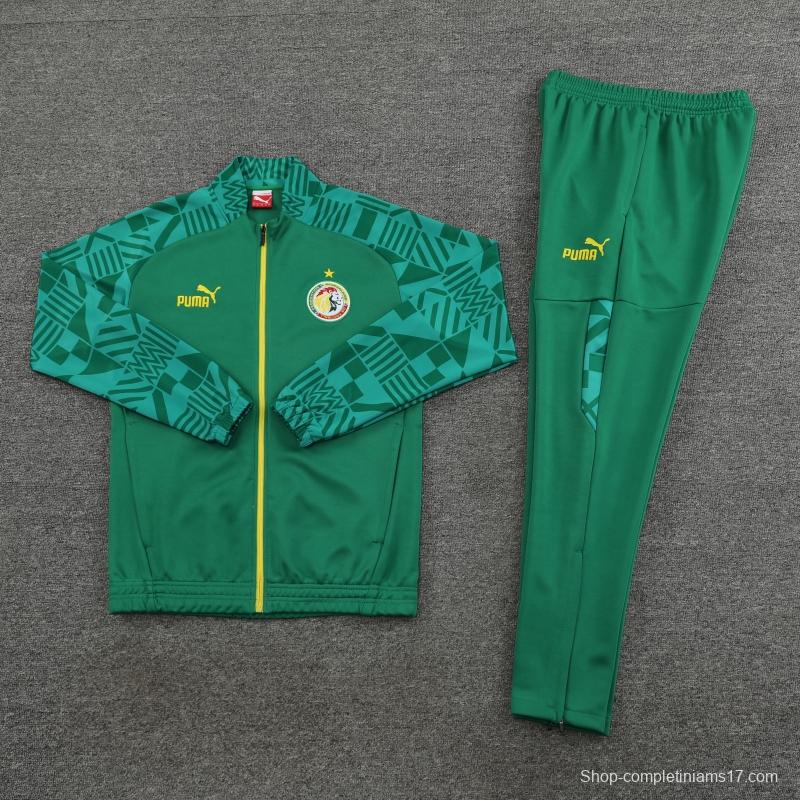 2022 Senegal Green Full Zipper Tracksuit