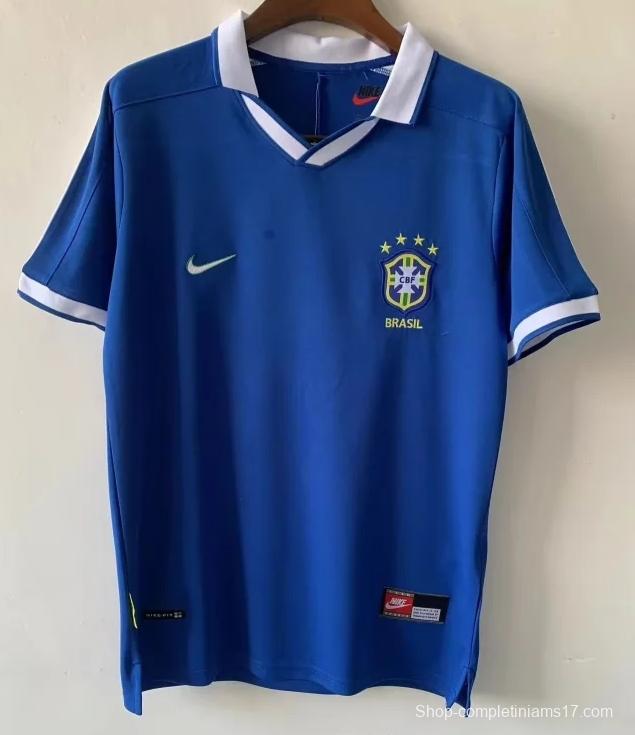 Retro 1970 Brazil Away Blue Jersey