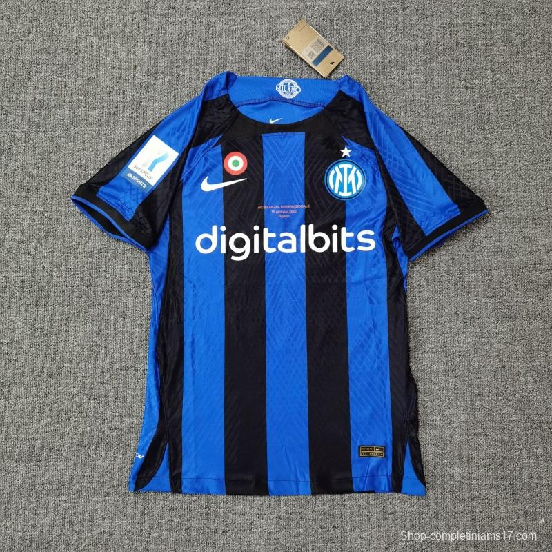 Player Version 22 23 Inter Milan Home Super Cup Jersey