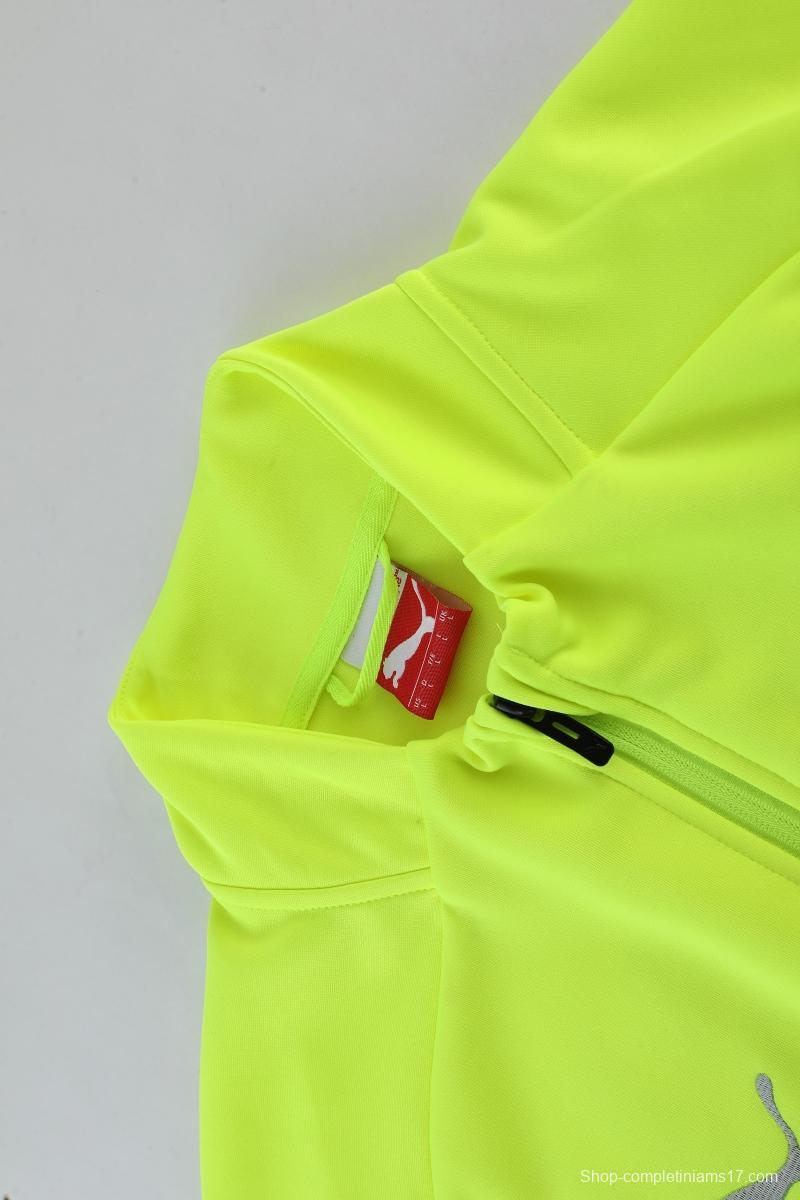 2022 Senegal Fluorescent Yellow Full Zipper Tracksuit