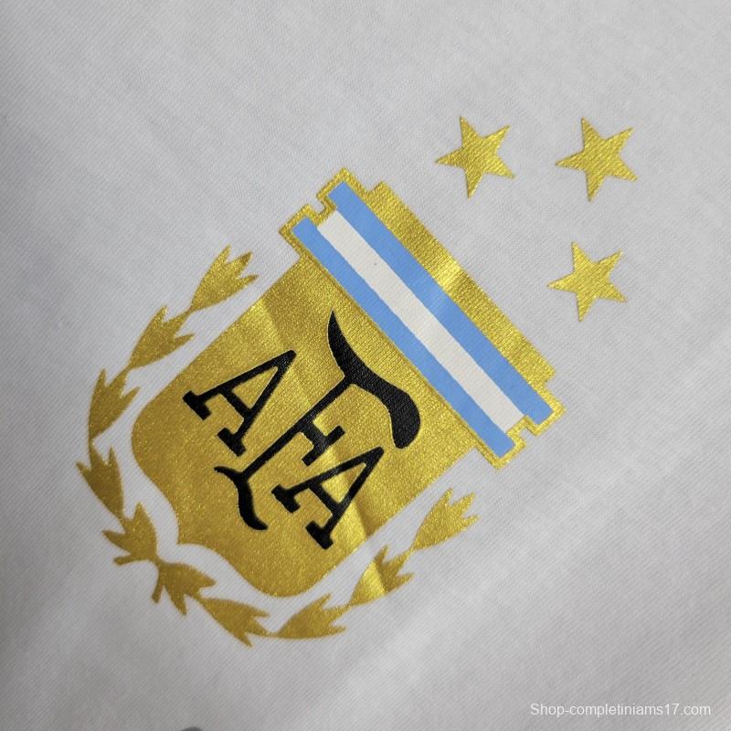 2023 Argentina White Casual T-Shirts