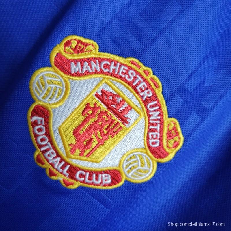 Retro 88/89 Manchester United Away Blue Jersey