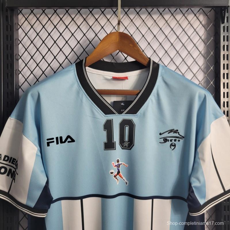 Retro 2001 Argentina Maradona #10 Commemorative Edition Jersey