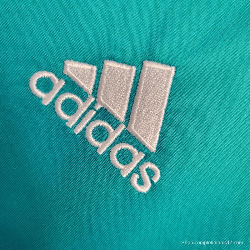 Retro Long Sleeve 17-18 Real Madrid Third Blue Jersey