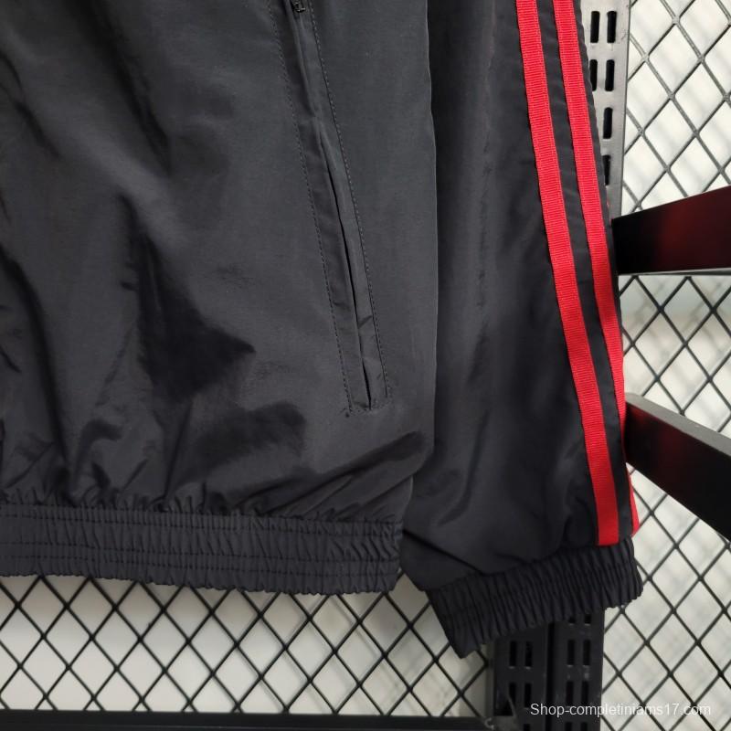 2023 Reversible 3-star Argentina Red/Black Windbreaker