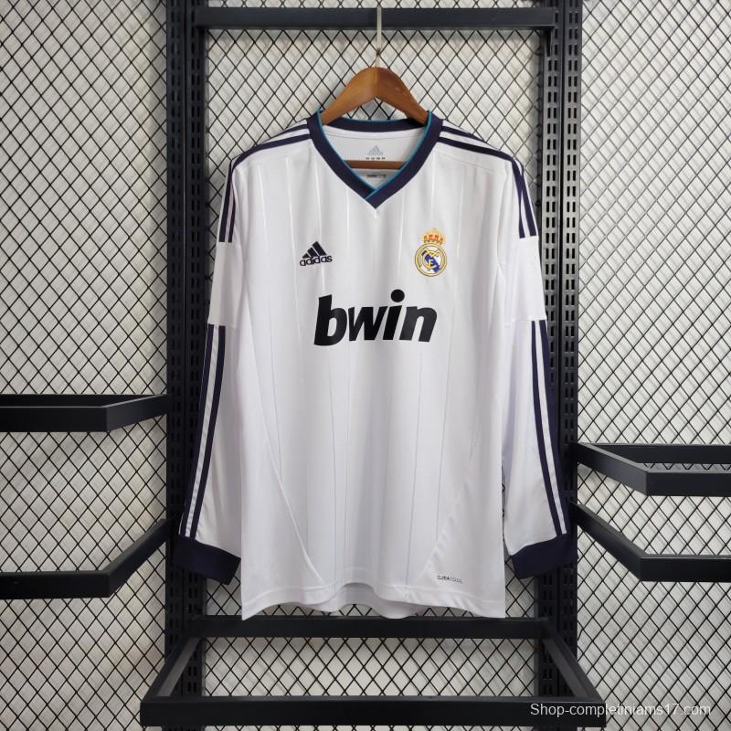 Retro Long Sleeve Retro 12/13 Real Madrid Home Jersey