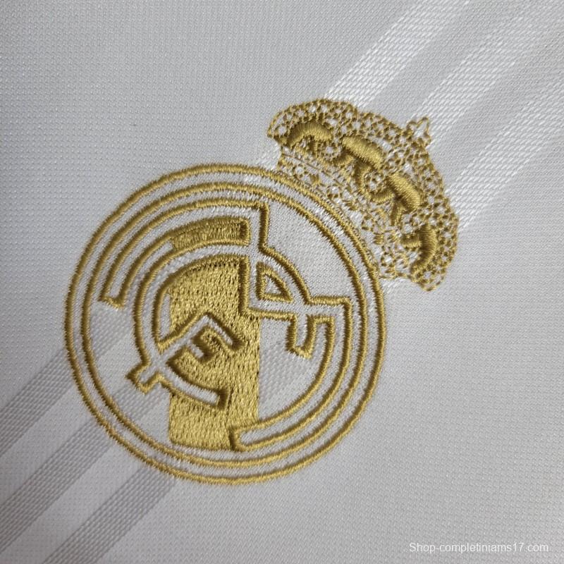 Retro Long Sleeve 2019-20 Real Madrid Training White Jersey