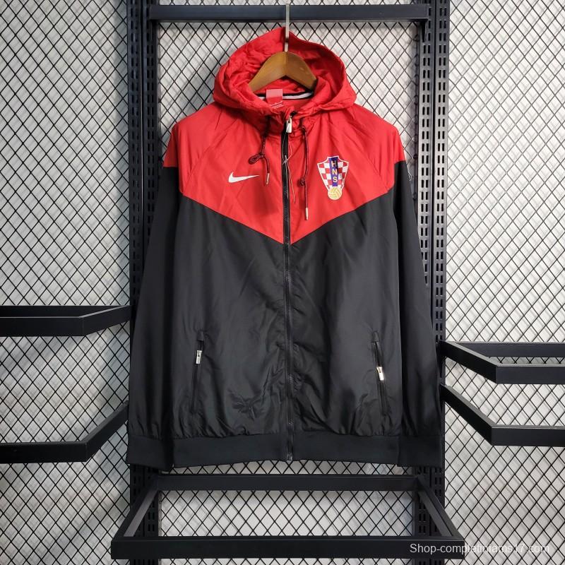 2023 Croatia Red/Black Windbreaker