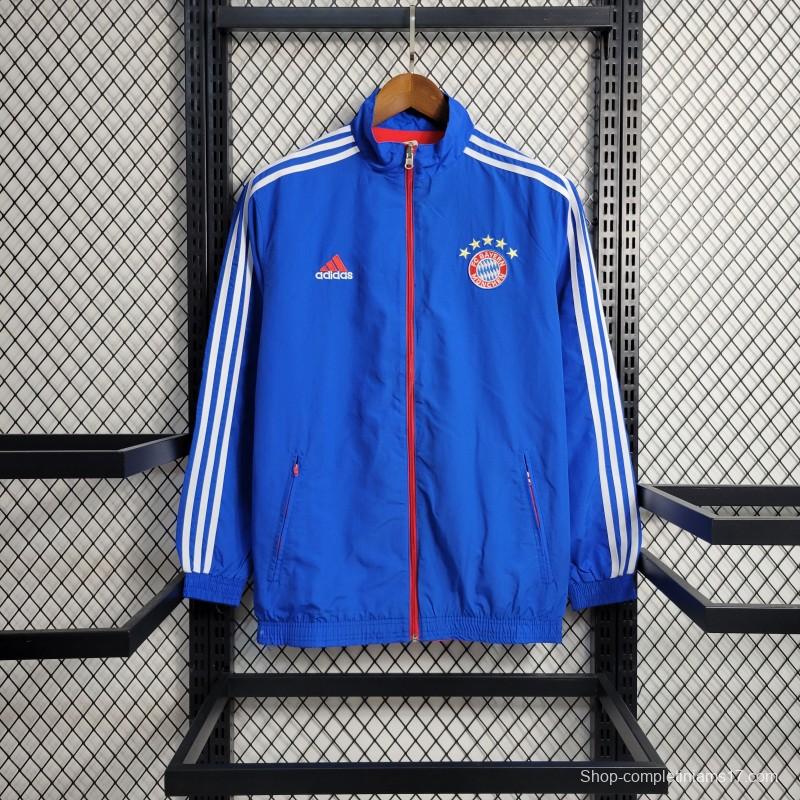 23-24 Bayern Munich Blue Reversible Windbreaker