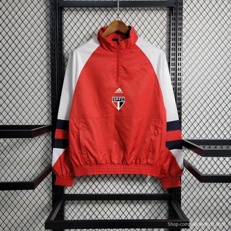 23-24 Sao Paulo Red White Windbreaker