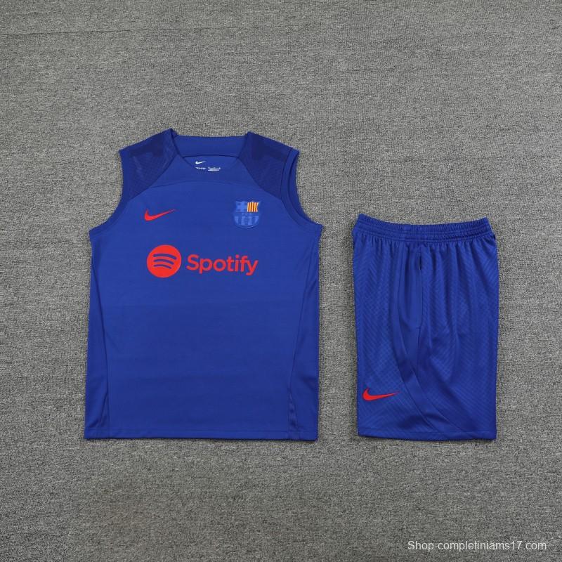 23-24 Barcelona Blue Vest Jersey+Shorts