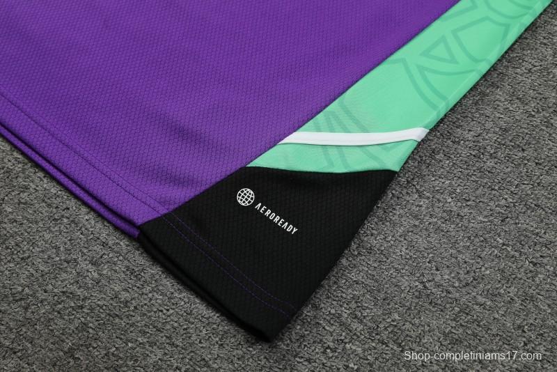 23-24 Real Madrid Purple Vest Jersey+Shorts