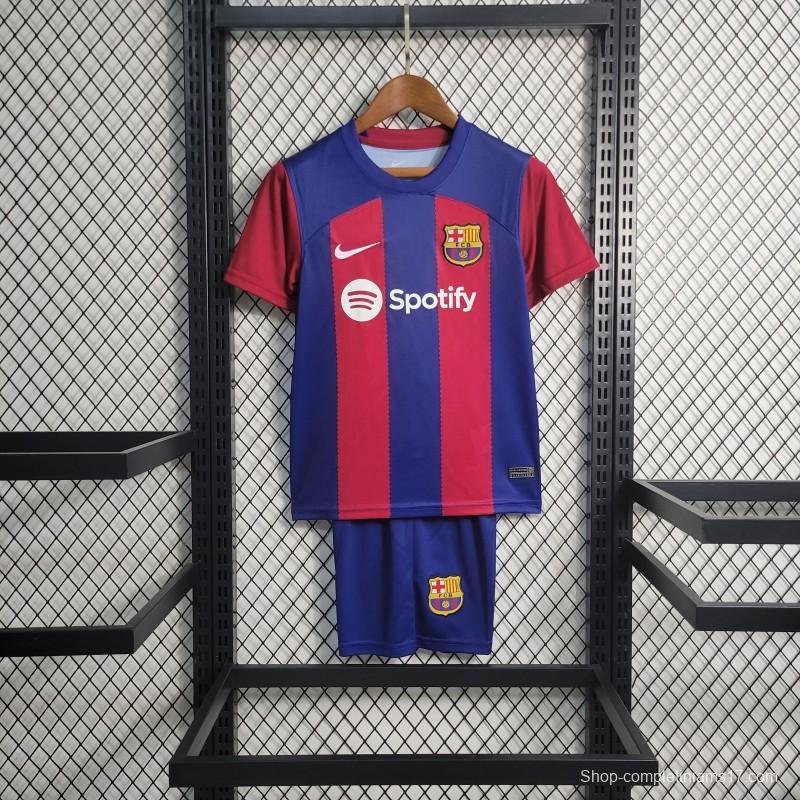 23-24 KIDS Barcelona Home Jersey