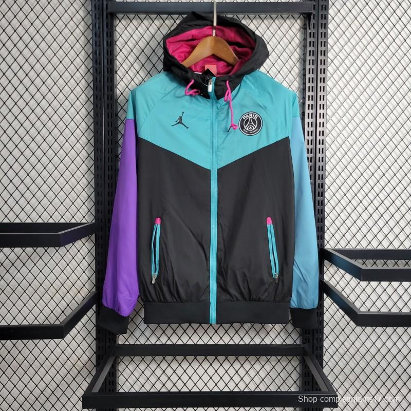 23/24 PSG Black Blue Purple Windbreaker