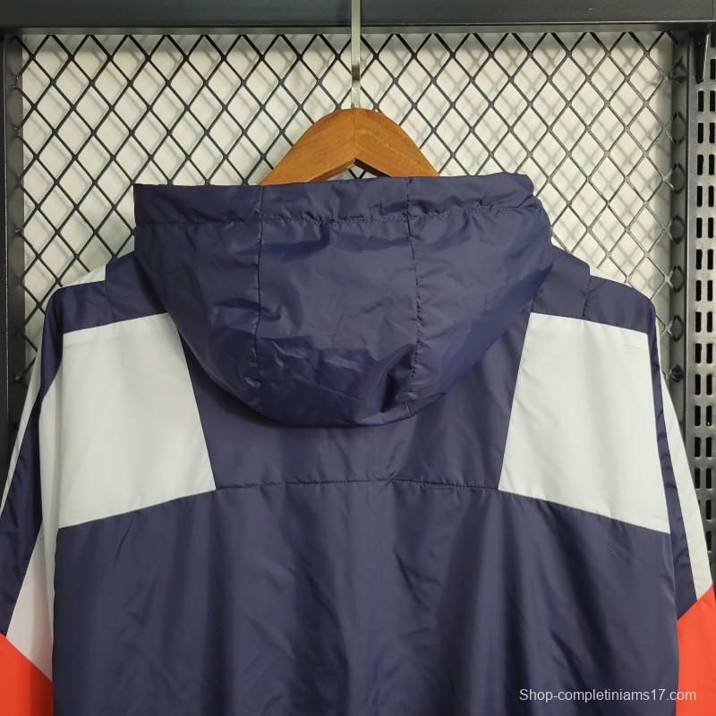 2023 Adidas Navy White Orange Windbreaker