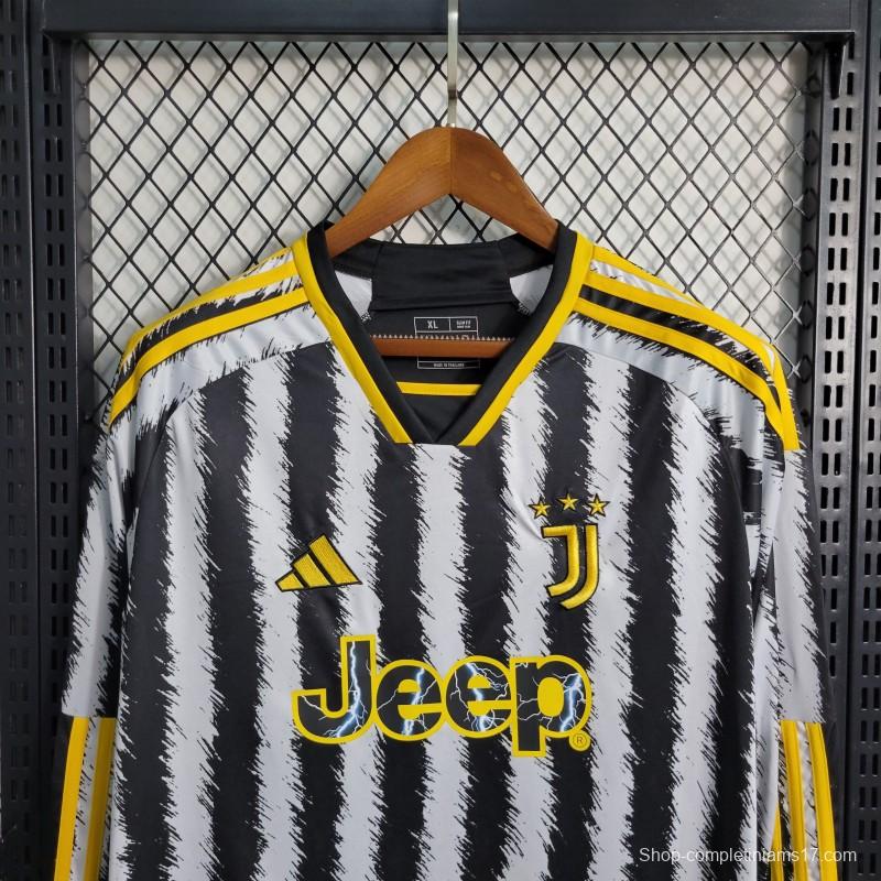 23-24 Juventus Home Long Sleeve Jersey