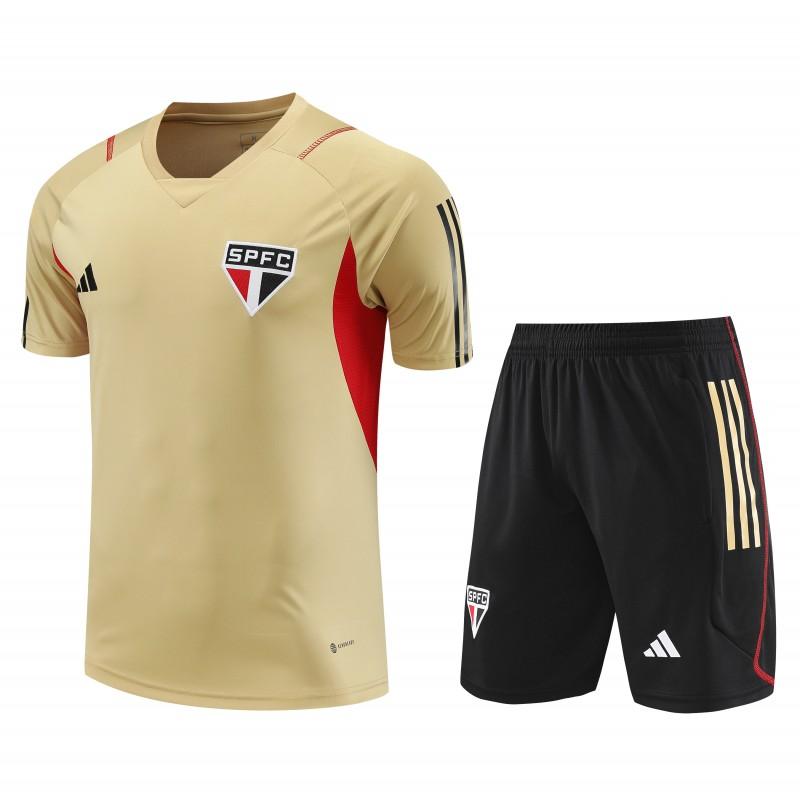 23-24 Sao Paulo Beige Short Sleeve Jersey+Shorts