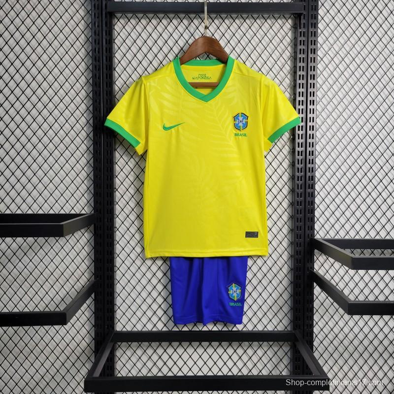 23-24 Kids Brazil Home Jersey Size 16-28