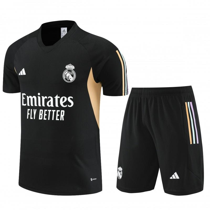 23 24 Real Madrid Black Short Sleeve+Shorts