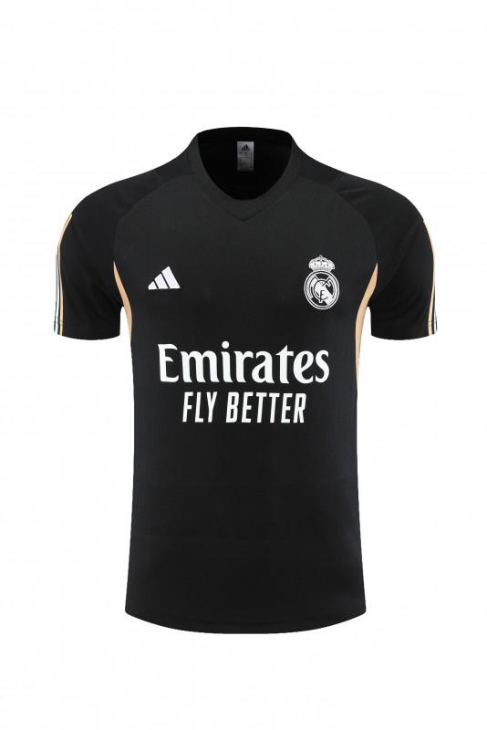 23 24 Real Madrid Black Short Sleeve+Shorts