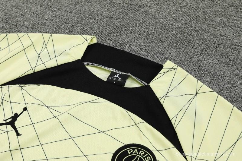 23 24 PSG Light Yellow Short Sleeve+Shorts