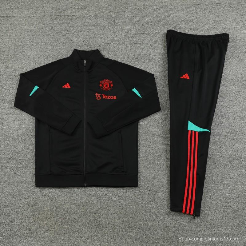 23/24 Manchester United Black Full Zipper Jacket+Pants