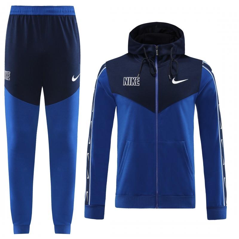 23/24 NIKE Black/Blue Full Zipper Hooide Jacket+Pants