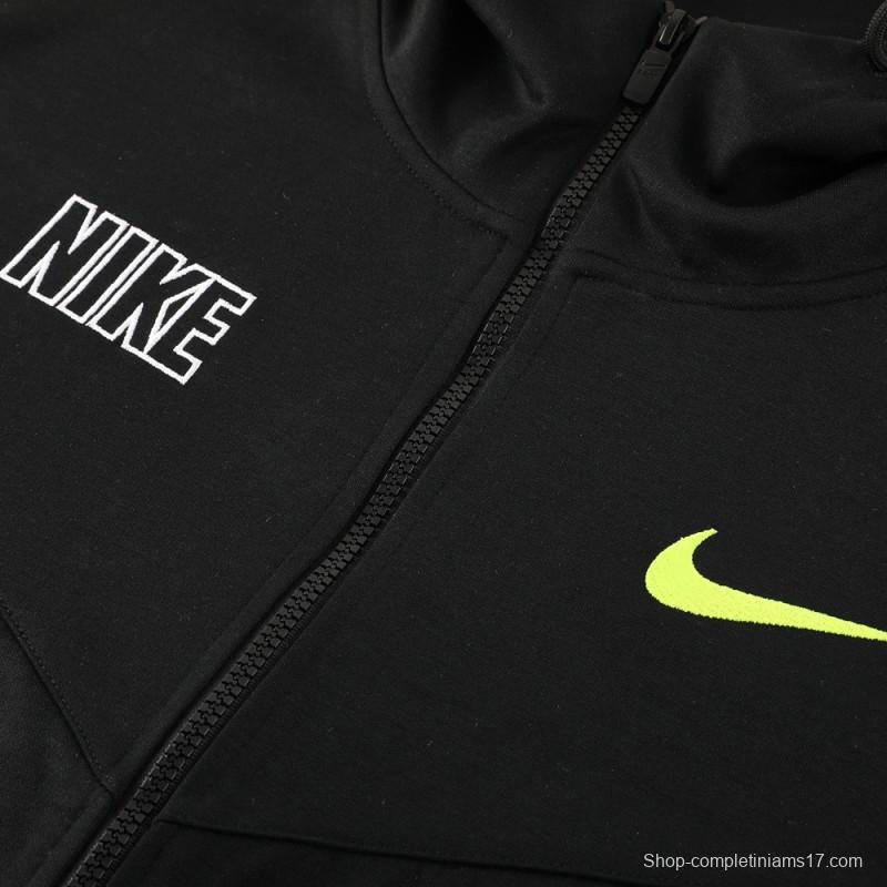 23/24 NIKE Black/Green Full Zipper Hooide Jacket+Pants