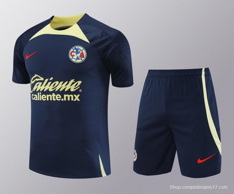24/25 Club America Navy Short Sleeve Jeresy+Shorts