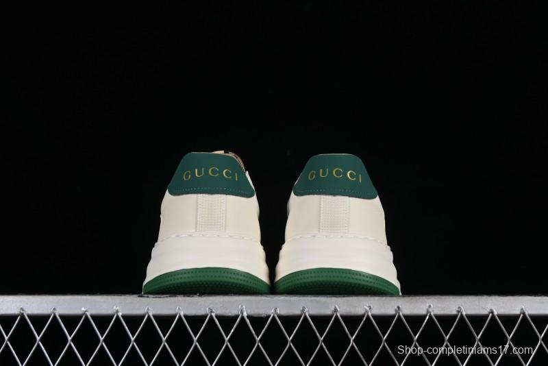 Gucci Chunky B Screener GG Casual Sneakers in Beige and Ebony GG Canvas with Leather Trim - 9Y9209666