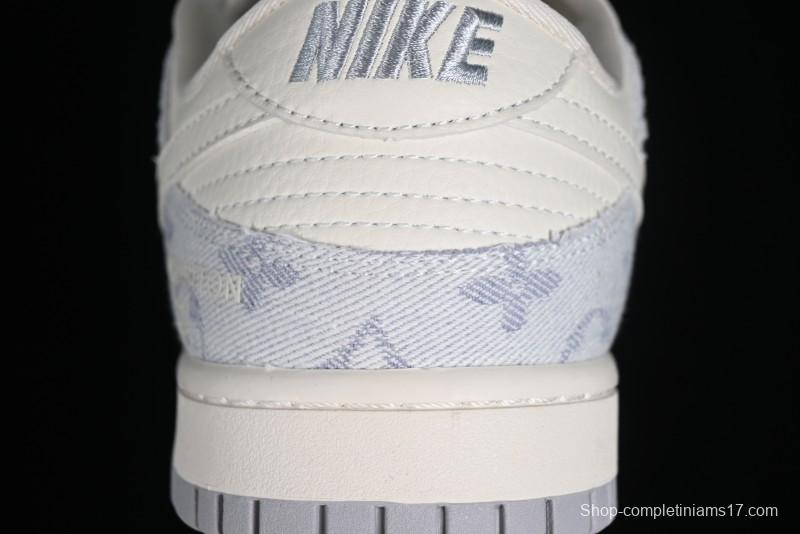 Nike SB Dunk Low LV Collaboration - Tie-Dye Denim Glow in the Dark Anniversary Custom Low-Top Casual Sneakers - FC1688-192