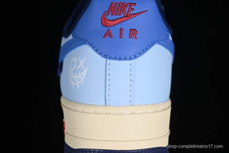 Nike Air Force 1 '07 Low Custom Casual Sneakers "Joker Red" with Full-Length Hexagonal Air Cushion - XL2402-333