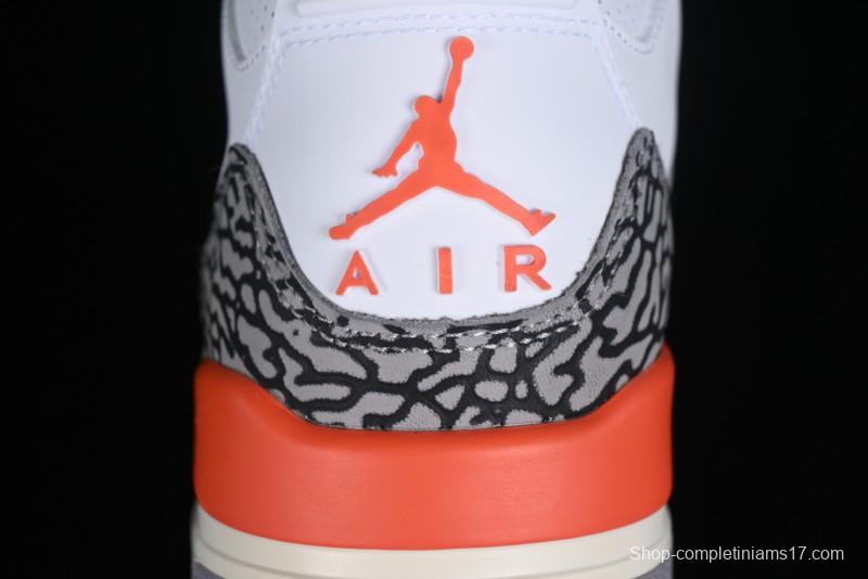 Nike Air Jordan 3 Retro Sneakers in White and Peach Orange - CK9246-121