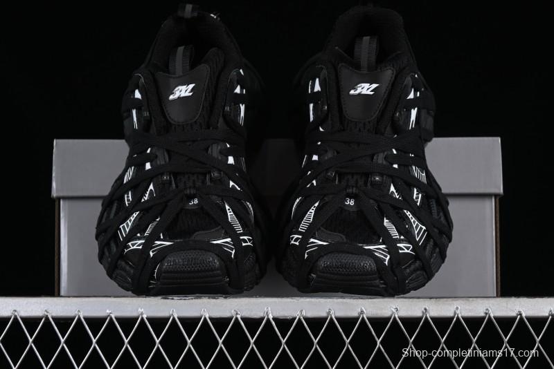 Balenciaga Phantom Sneaker 10th Generation Lace-Up Running Shoes with Transparent Heel Strap - W3XL11090