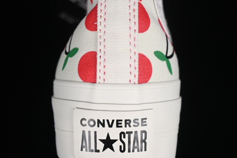 Converse Chuck 1970s Official Cherry Embroidery Platform Vulcanized Canvas Sneakers - A08096C