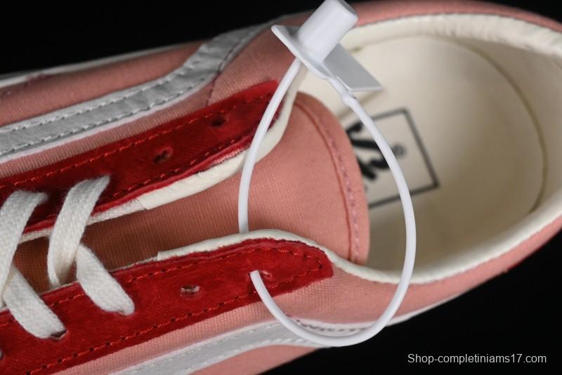 Vans Old Skool Reissue 136 High-End Pink Canvas Vulcanized Shoes with Detachable Lightweight Anti-Fatigue Insole - VN000MT6DWB