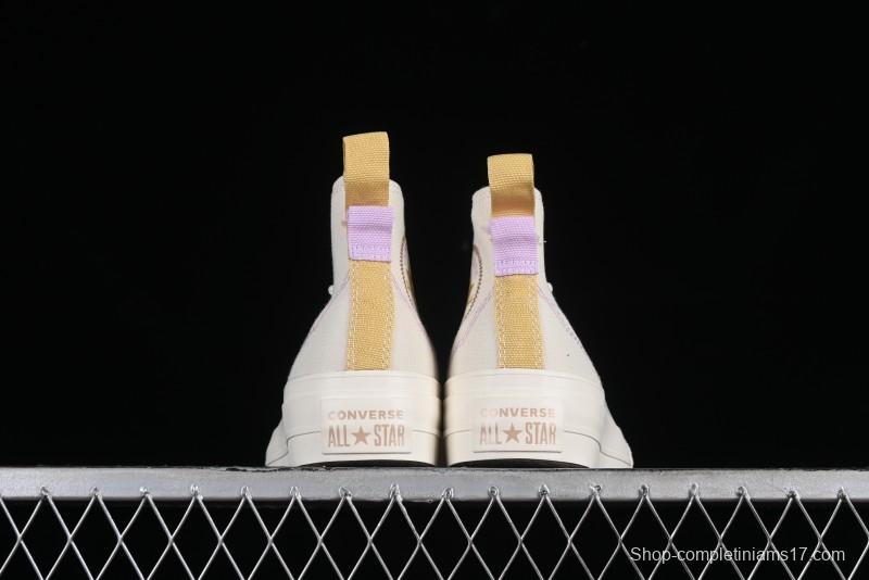 Converse Chuck All Star Lift Platform Utility White High Top Breathable Canvas Casual Shoes - A08767C